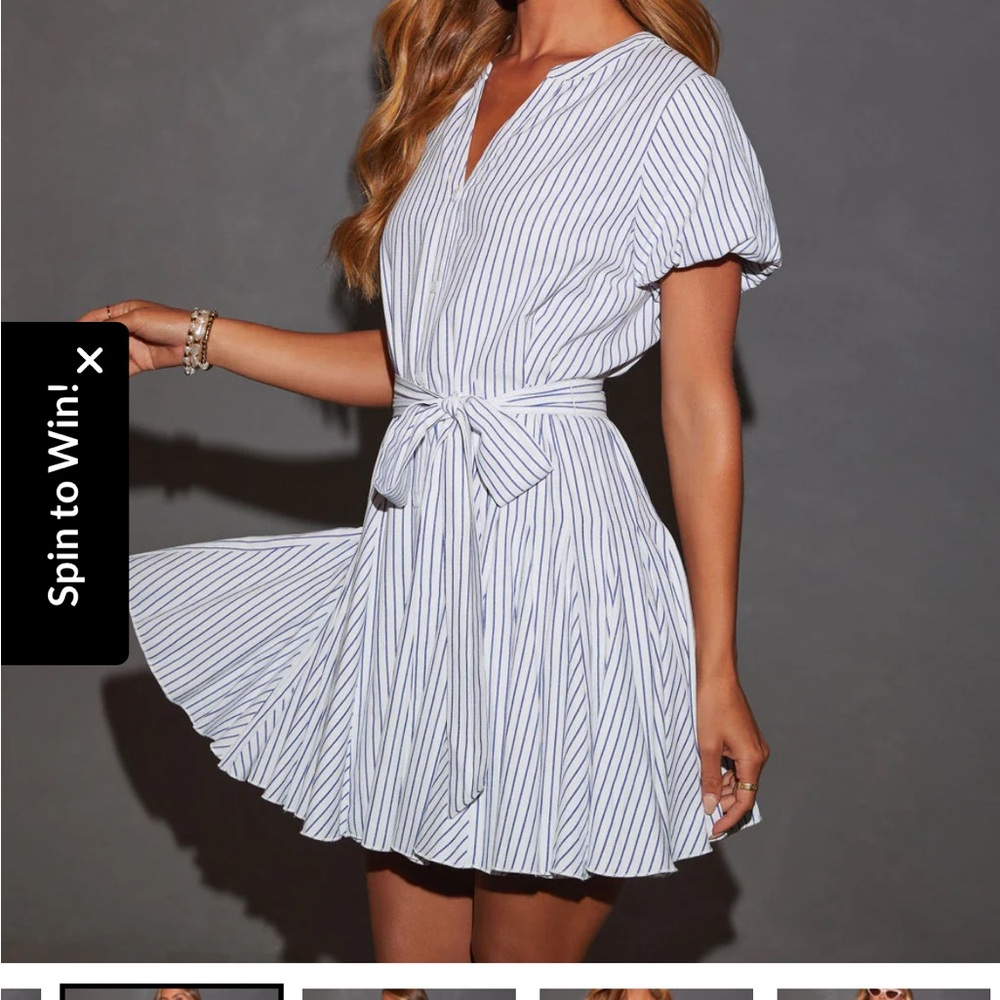 Vici Sherri Puff Sleeve Buttoned Tie Waist Mini Dress